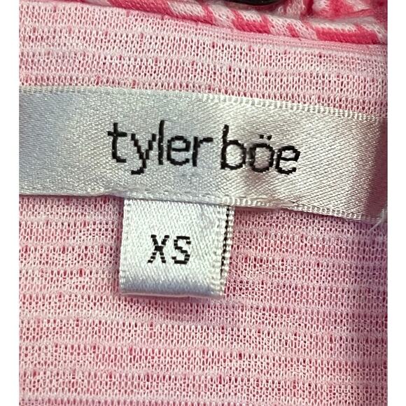 Tyler Boe Women's Size XS Pink/White Sleeveless Diamond Print Shift Dress - Picture 2 of 8